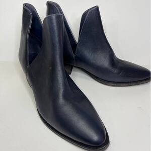 New Free People Charm Double V Ankle Bootie in INK Blue Black 39.5 / US 9.5